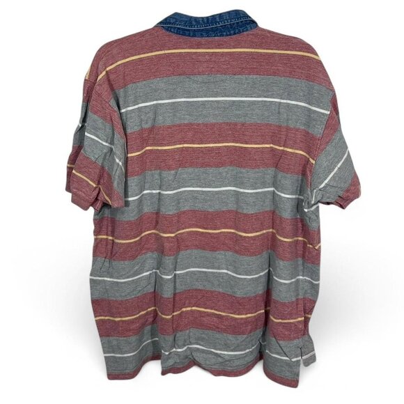 Men’s Vintage RedHead Polo Shirt Striped Denim Collar Size XL - Picture 4 of 4